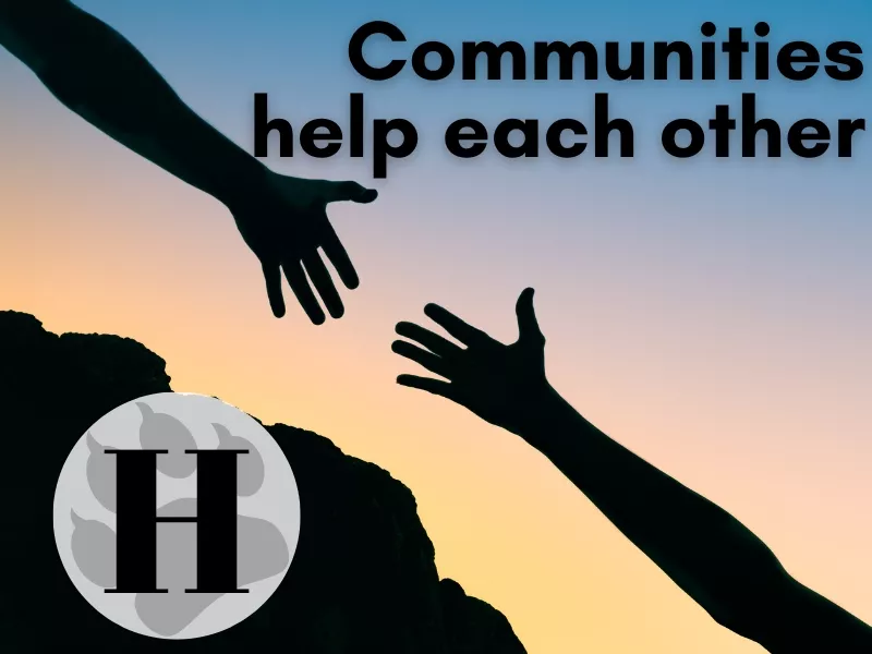 communities help each other banner