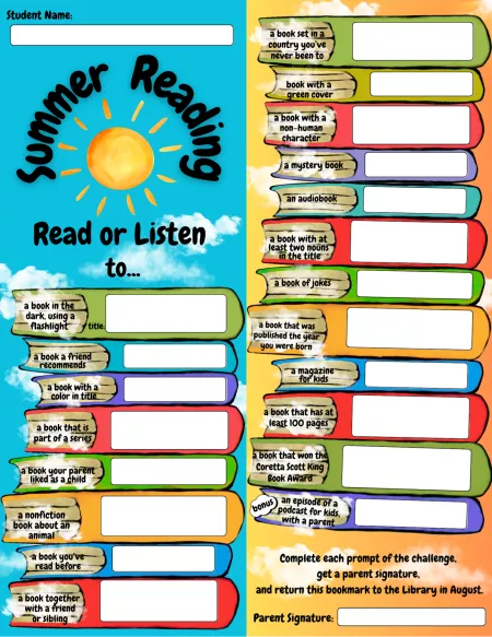 Rising Grade 4 Bookmark 2025