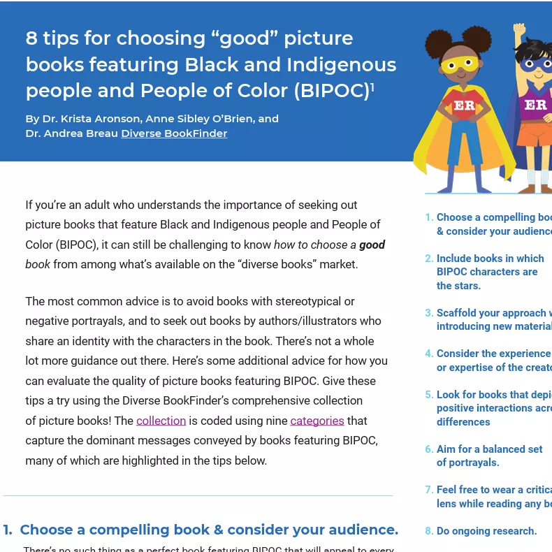 8 Tips for Choosing Good Picture Books with Characters of Color